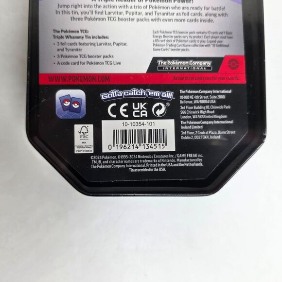 Pokemon Triple Whammy Tins Darkrai Slaking Tyranitar - Set of 3 - Factory Sealed - Picture 7 of 10